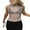 Silver, variant on Women's Summer Short Skinny Vest Tops Solid Color Sleeveless O Neck Sheer Crop Tops