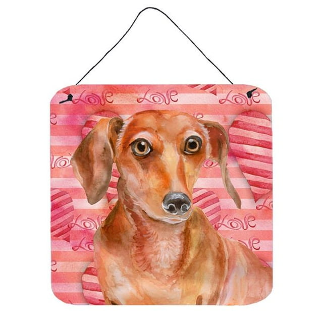 Red Dachshund Love Wall or Door Hanging Prints