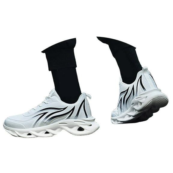 Mepaouo Mens Air Running Shoes Walking Blade Fashion Sneakers Lace up Trainer Work Shoes(White,10.5)