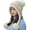 Beige, variant on Women Winter Beanie Hat Earflap Peruvian Warm Slouchy Fleece Lined 3 Pom Poms Knit Sherpa Soft Ski Hats