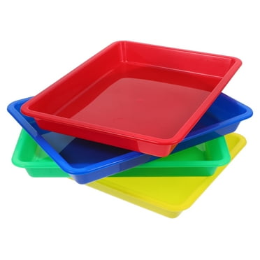 4 Pcs Early Education Storage Tray Plastic Tray Art Tray Plastic Plates Serving Trays Sand Tray Child