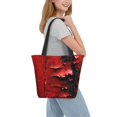 thumbnail image 2 of Salouo Abstract Red Textured Canvas for Shoppers Tote for Women Foldable Handbags with Big Capacity Casual One-Shoulder Shopping Bag Hobo Bags Fit for Office/Shopping/Park, 2 of 6
