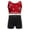 Burgundy Black, variant on SiiRoh Girls Shiny Rhinestones Shorts Set Active Crop Tank Top Gymnastics Dance Sports Outfit White 6