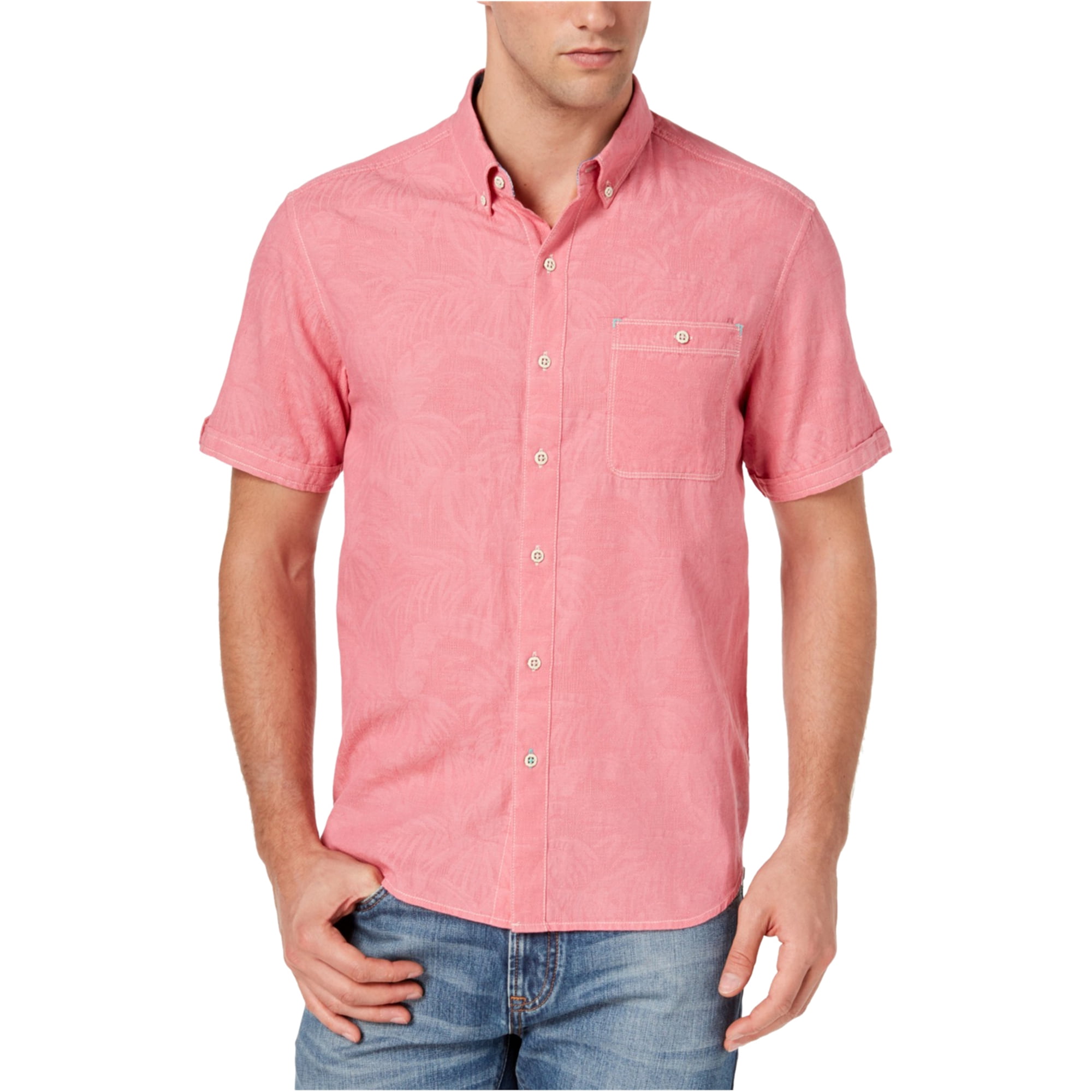 Tommy Bahama - Tommy Bahama Mens Fronds Jacquard Button Up Shirt, pink ...