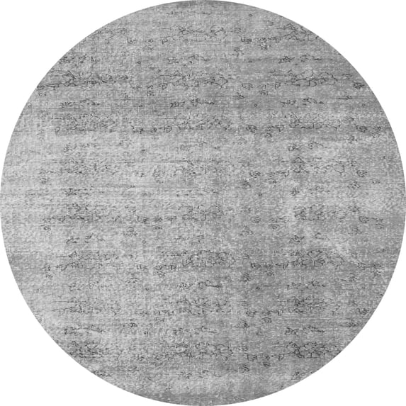 Ahgly Company Indoor Round Abstract Gray Contemporary Area Rugs, 7' Round