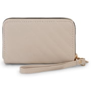 Daisy Fuentes Diagonally Quilted Compact Wallet for Women, Birch