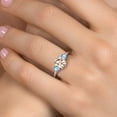 thumbnail image 4 of Gem Stone King 925 Sterling Silver Peach Morganite and Swiss Blue Topaz Engagement Ring for Women | 2.31 Cttw | Oval 9X7MM | Gemstone October Birthstone | Size 8, 4 of 6