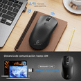 thumbnail image 2 of Mouse Inalámbrico Bluetooth 5.2 + 2.4G Óptico 1600 DPI Azul ELE-GATE Ligero Ergonómico, 2 of 5