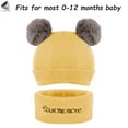 thumbnail image 2 of PULLIMORE Winter Warm Child Beanie Hat Scarf Set Ski Knit Hat Cap with Pompom for 0-12 Months Old Baby Boys Girls (Yellow), 2 of 9