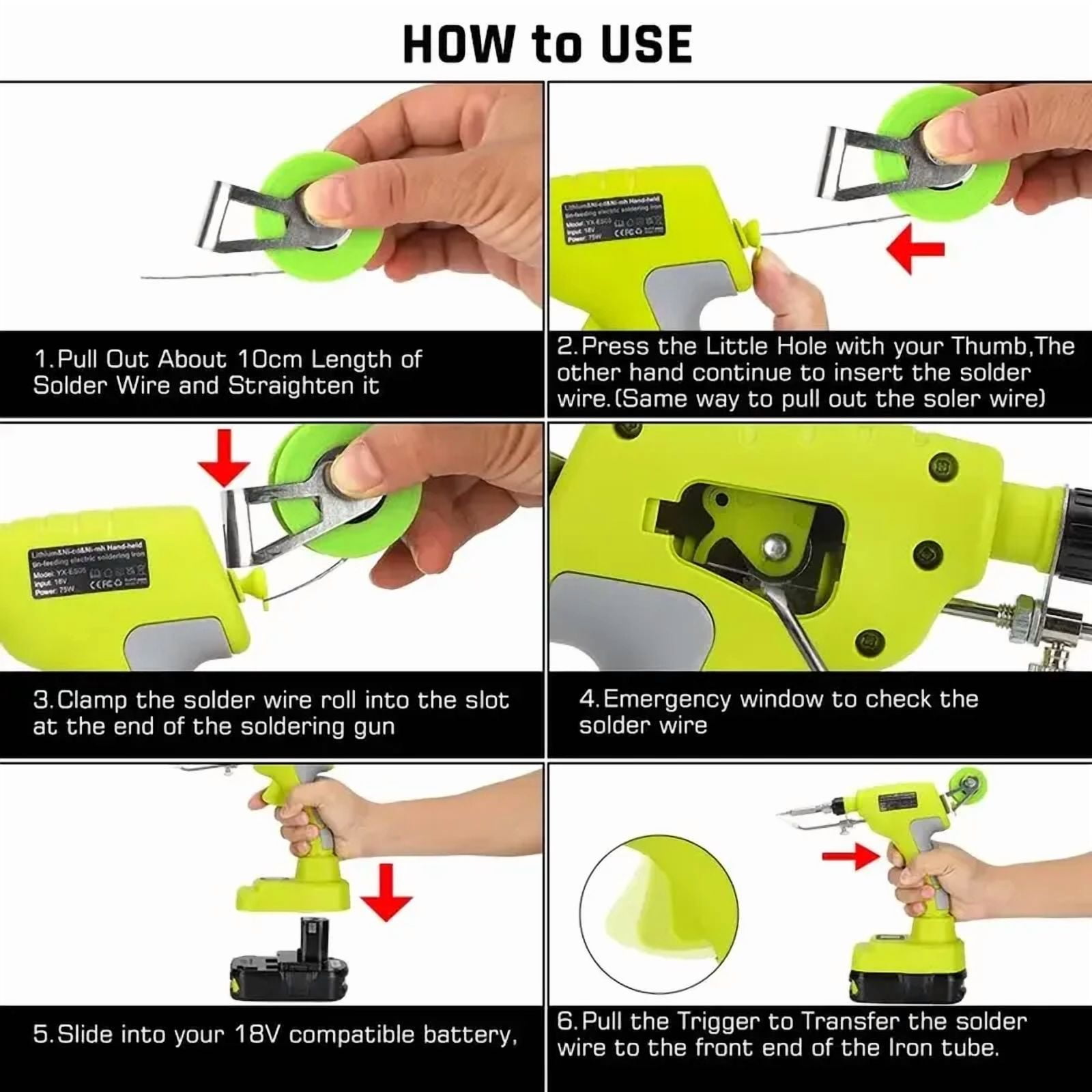 75W LED Digital Cordless Electric Soldering Iron Kit Electric Soldering Gun Home DIY Repair Tools for Ryo.bi 18V Lithium Battery