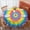 Orange And Blue, variant on Pink and Green Tie Dye Pattern Round Tablecloth 70"x70", Wrinkle Resistant Wipeable Table Cover for Kitchen Dining Room Picnic Patio and Party