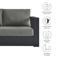 thumbnail image 3 of Modway Tahoe Sectionnel de Mobilier de Patio Extérieur 2 Pcs, Gris, 3 of 8