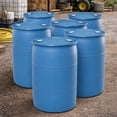 thumbnail image 4 of Bushman 55 Gallon Plastic Drum, Tight Head HDPE Storage Container with Closed Lid, Blue, 4 of 9