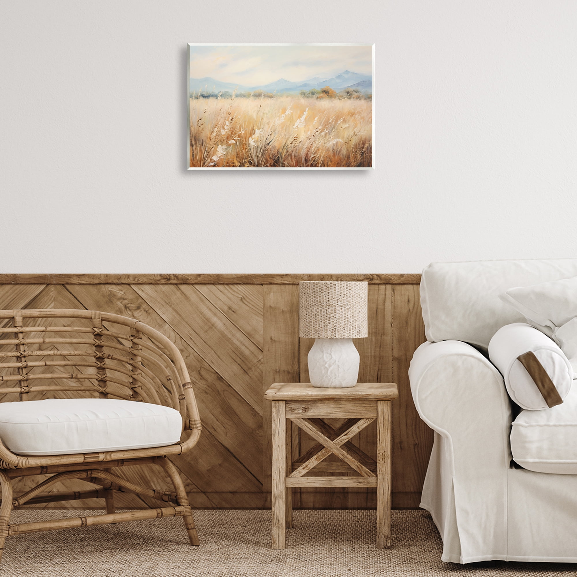 Stupell Industries Wheat Field Landscape Landscape & Nature Painting Unframed Art Print Wall Art, 19 x 13