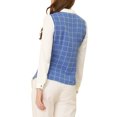 thumbnail image 3 of Allegra K Women's Plaid Casual Contrast Color Long Sleeve Bow Tie Neck Blouse, 3 of 6