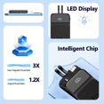 thumbnail image 2 of Hotpom Magnetic Power Bank, 10000mAh Portable Charger with 2 Built in Cables and LED Display, with Stand 20W PD Fast Charging, Travel Essentials,Compatible with iPhone, Samsung, Blue, 2 of 8