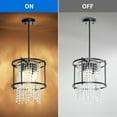 thumbnail image 5 of Dextrus Round Crystal Chandeliers, Modern Black Metal Crystal Pendant Light, Ceiling Light Fixture for Dining Room,Living Room, Kitchen Island, Bar, UL Listed, 5 of 6