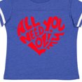 thumbnail image 4 of Inktastic All You Need is Love Red Heart Shape Boys or Girls Toddler T-Shirt, 4 of 5