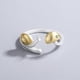 thumbnail image 4 of Cute mushroom snail ring creative cartoon snail earrings adjustable gold and silver snail mushroom jewelry for girls, 4 of 4