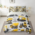 thumbnail image 2 of Manfei Kids Construction Vehicles Bedding Comforter Set 7pcs for Boys, Tractor Bulldozer Full Bedding Set, Truck Excavator Fitted Sheet Flat Sheet, Ultra Soft Home Decor, 2 of 8