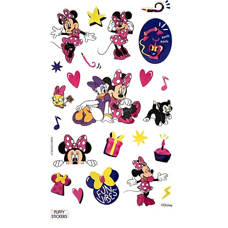 Disney Junior Minnie Mouse Puffy, Glitter , Foil & Glossy Sticker 4 Sheet  Sticker Book - Over 150 Stickers!!