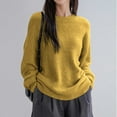 thumbnail image 6 of Olyvenn Oversized Sweater for Women Fall Winter Casual Slouchy Crewneck Long Sleeve Drop Shoulder Soft Knitted Pullover Tops Yellow Free Size, 6 of 6