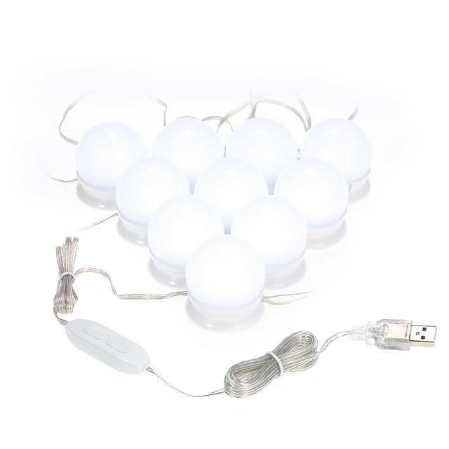 Amdohai Miroir de Maquillage Lumières DEL Miroir de Meuble-Lavabo Bulb Lampe à Intensité Réglable 10 Pcs