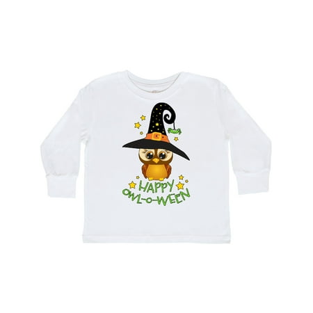 

Inktastic Happy Owl-o-Ween- Cute Halloween Owl in Witch Hat Gift Toddler Boy or Toddler Girl Long Sleeve T-Shirt
