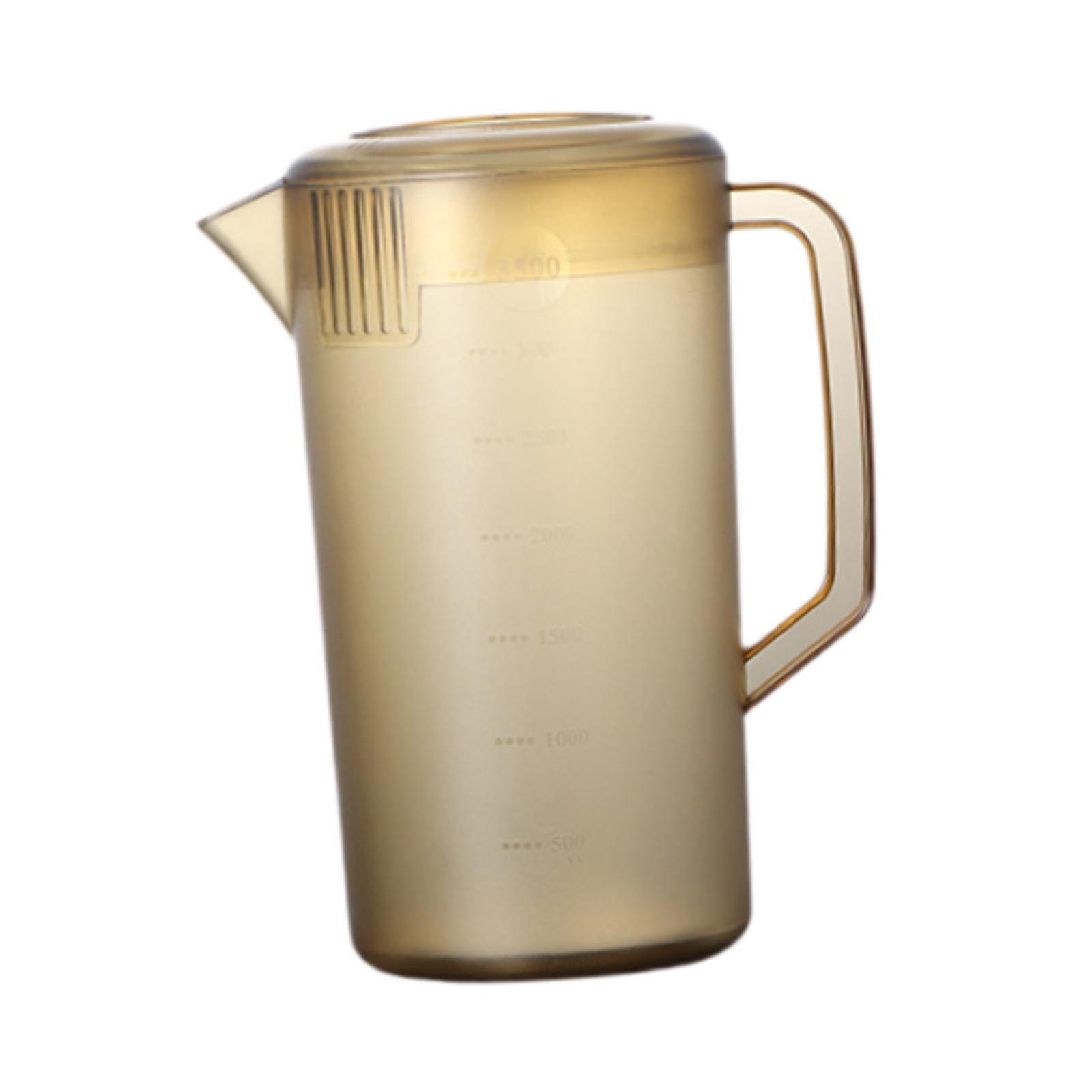 Fiocias Pitcher with scale, portable water pitcher, beverage pot, kettle for restaurant, 3500ml Brown