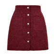 thumbnail image 5 of Ediodpoh Womens Skirts Solid High Waist Zipper Corduroy Wrap Button Fit Short Skirt for Autumn Winter Mini Skirts for Women XL, 5 of 5