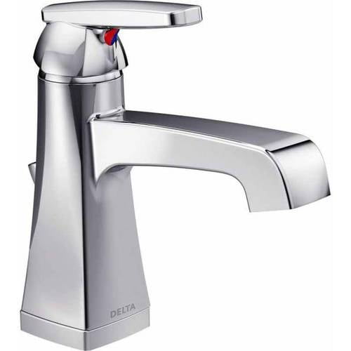 DELTA FAUCET Lahara Single-Handle Bathroom Faucet with Diamond Seal Technology and Metal Drain Assembly Chrome 538-MPU-DST