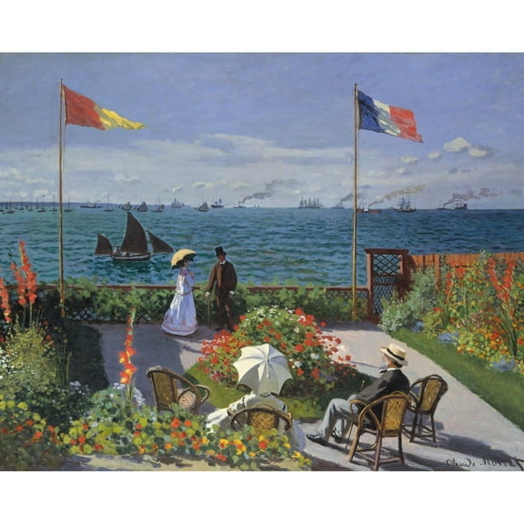 Garden at Sainte-Adresse - Claude Monet - Paint by Number Kit - 16"x20" (40x50cm) - DIY Acrylic Painting Home Decor