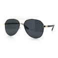 thumbnail image 5 of Mens Antiglare Polarized Lens Iconic Officer Metal Rim Pilots Sunglasses Gold Black - Black, 5 of 7