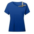thumbnail image 4 of Exrradully Womens Spring And Summer Solid Breast-Feeding Pregnant Woman Casual Shoulder Irregularity Blouse Plain T-shirts for Women, 4 of 4