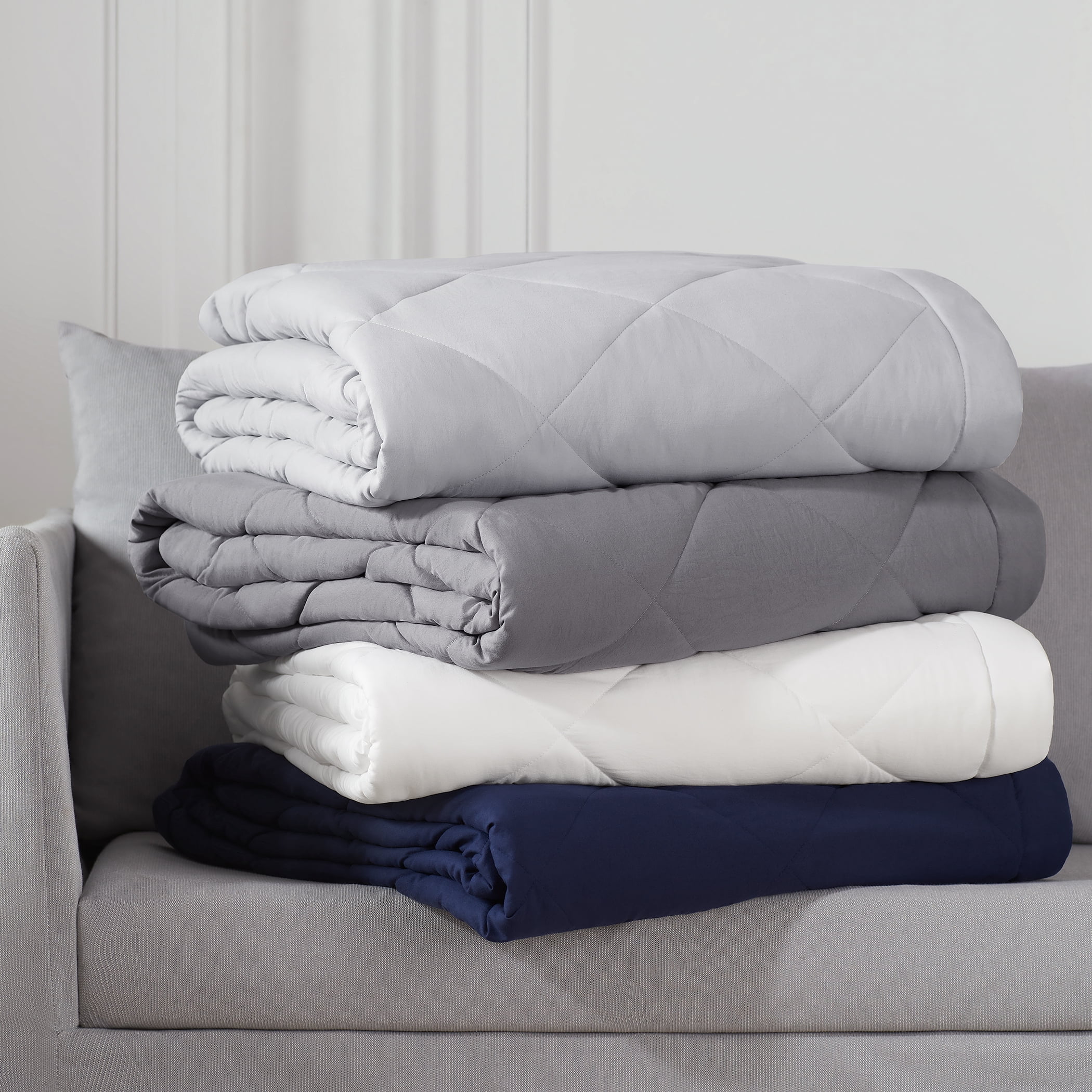 Serta Supersoft Cooling Lightweight Blanket, Microfiber Wrinkle Resistant Throw Blanket, Twin/ Twin XL, Snow White