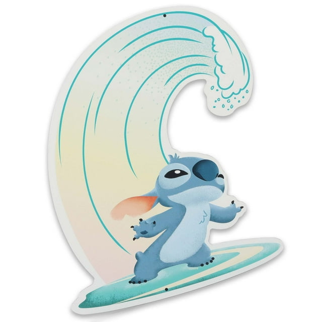 Letrero de metal para decoración de pared de Disney Lilo and Stitch Surfing