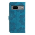 thumbnail image 2 of SaniMore Case for Google Pixel 7 6.3" 2022, [Card Slots + Cash Pocket + Removeable Wrist Strap] PU Leather Embossed Flower Flip Kickstand 360° All-around Protective Wallet Shell, Blue, 2 of 11