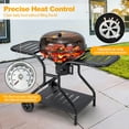 thumbnail image 5 of Resenkos Outdoor Patio Barbecue Cooker, Outdoor Grills,22 Inches 2 Layer Racks Barbecue Grill with Wheels for Outdoor Camping-Black, 5 of 8