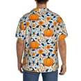 thumbnail image 3 of Vsdgher Blue Orange Pumpkin fall Men's Cuban Shirt, Hawaiian Shirts, Business Casual Button Down Shirts, Short Sleeve Shirt-Small, 3 of 5