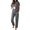 Grey, variant on 100% Cotton Pajama for Women Short Sleeve Pj Top With Long Pants 2 Piece Lounge Set with Pocket
