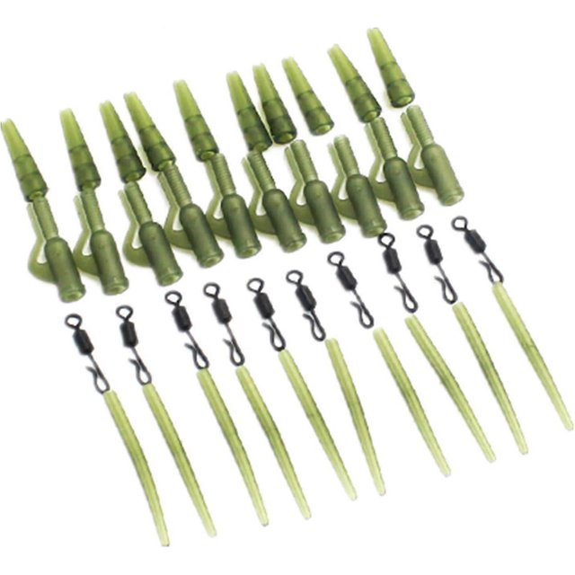 Kit de 40 accesorios para pesca de carpas, funda antienredos, cola de goma, cambio rápido