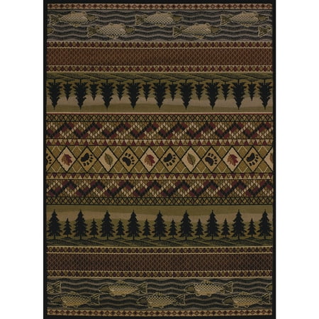 Mountain Lodge Decor United Weavers Essence Mountain Pine Lodge Multi Woven Polypropylene Runner Rug, 1'10