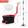 thumbnail image 5 of Spinning Mop Bucket, 360° Easy Spin Mop & Bucket System with Wringer, Mop and Bucket Set, 3 Microfiber Mop Heads, Black, 5 of 7