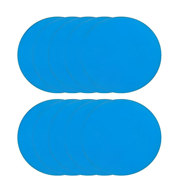 kurtrusly Self-Adhesive Repair Patch Square Vinyl Patches Portable Rubber Boat Repair Glue Kit Inflatable Stickers Outdoor Round/10pcs