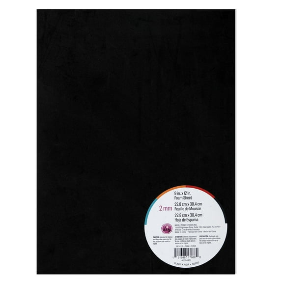 CousinDIY Glitter Foam Sheet 9"X12" 2mm-Black