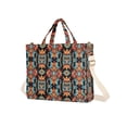 thumbnail image 7 of FORMRS Womens Corduroy Tote Bag Crossbody Shoulder Handbag with Pocket, Blue Geometric, 7 of 7