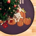 thumbnail image 5 of GZHJMY Autumn Thanksgiving Christmas Tree Mat, Round Christmas Tree Stand Mat Decoration for Holiday Party Home Christmas Day Ornaments Floor Door, 28.3", 5 of 6