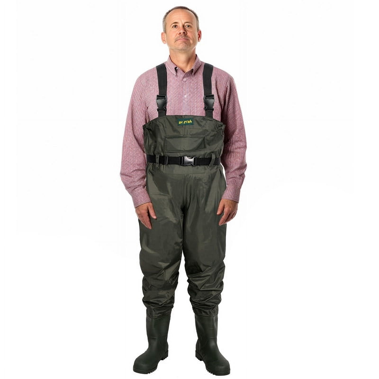Dr.Fish Waterproof Chest Waders with Boots for Fishing, Gardening, Farming, Hunting