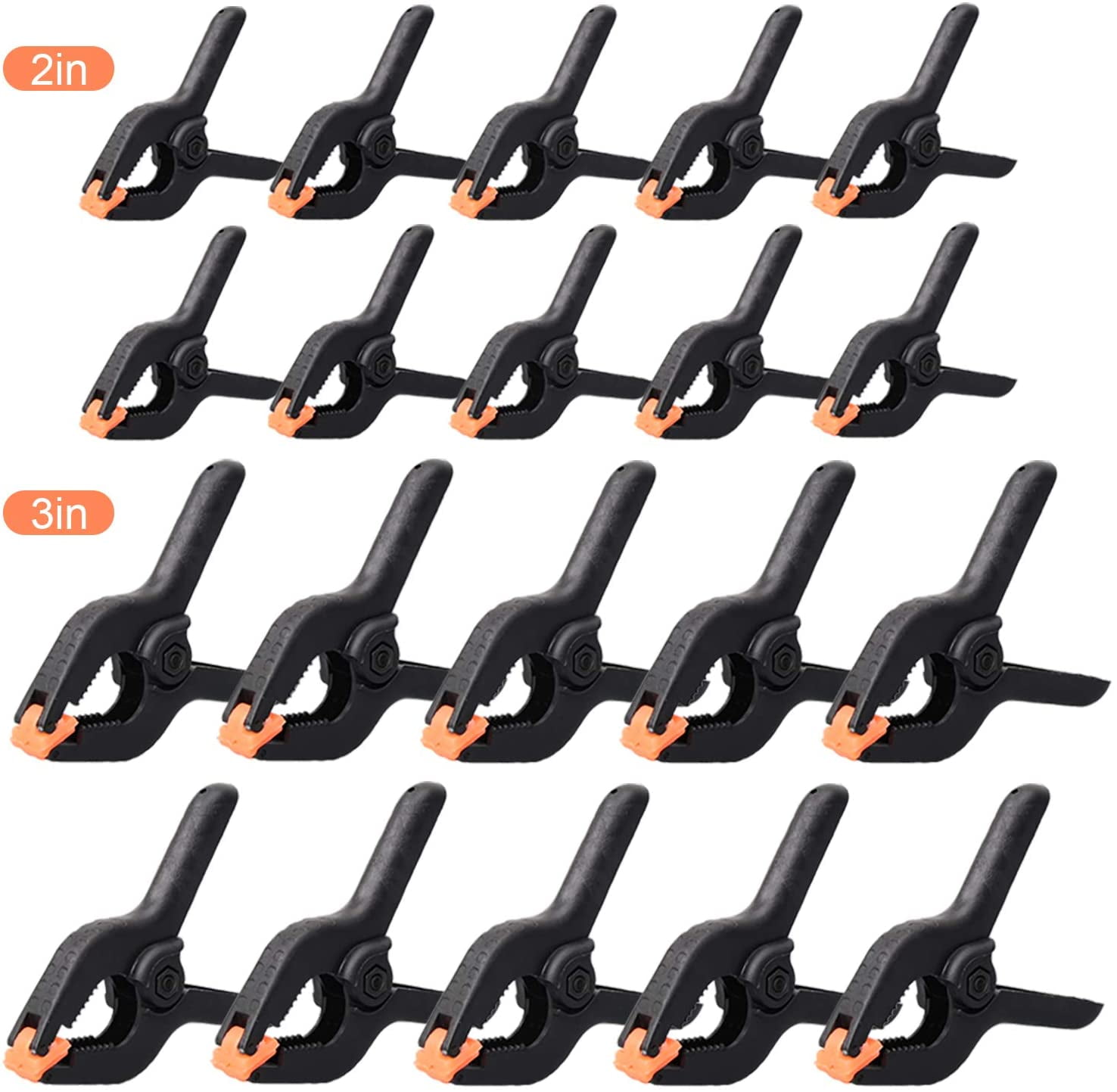 20 Pcs Spring Clamps, 2 Inch Heavy Duty Nylon Spring Clips, Plastic - View #4