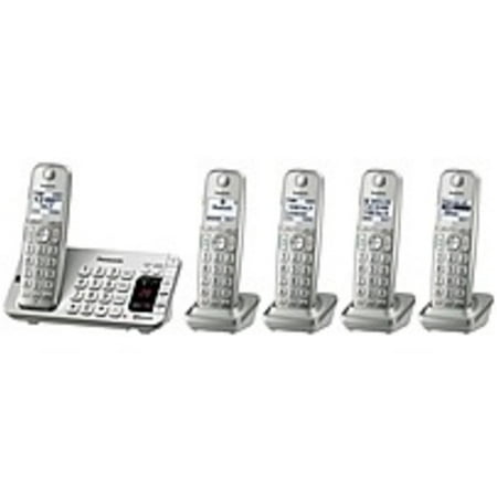 Refurbished Panasonic Link2Cell KX-TGE475S Bluetooth 1.90 Hz Cordless Phone - Silver - Cordless - 1 x Phone Line - 5 x Handset - Speakerphone - Answering Machine - Hearing Aid